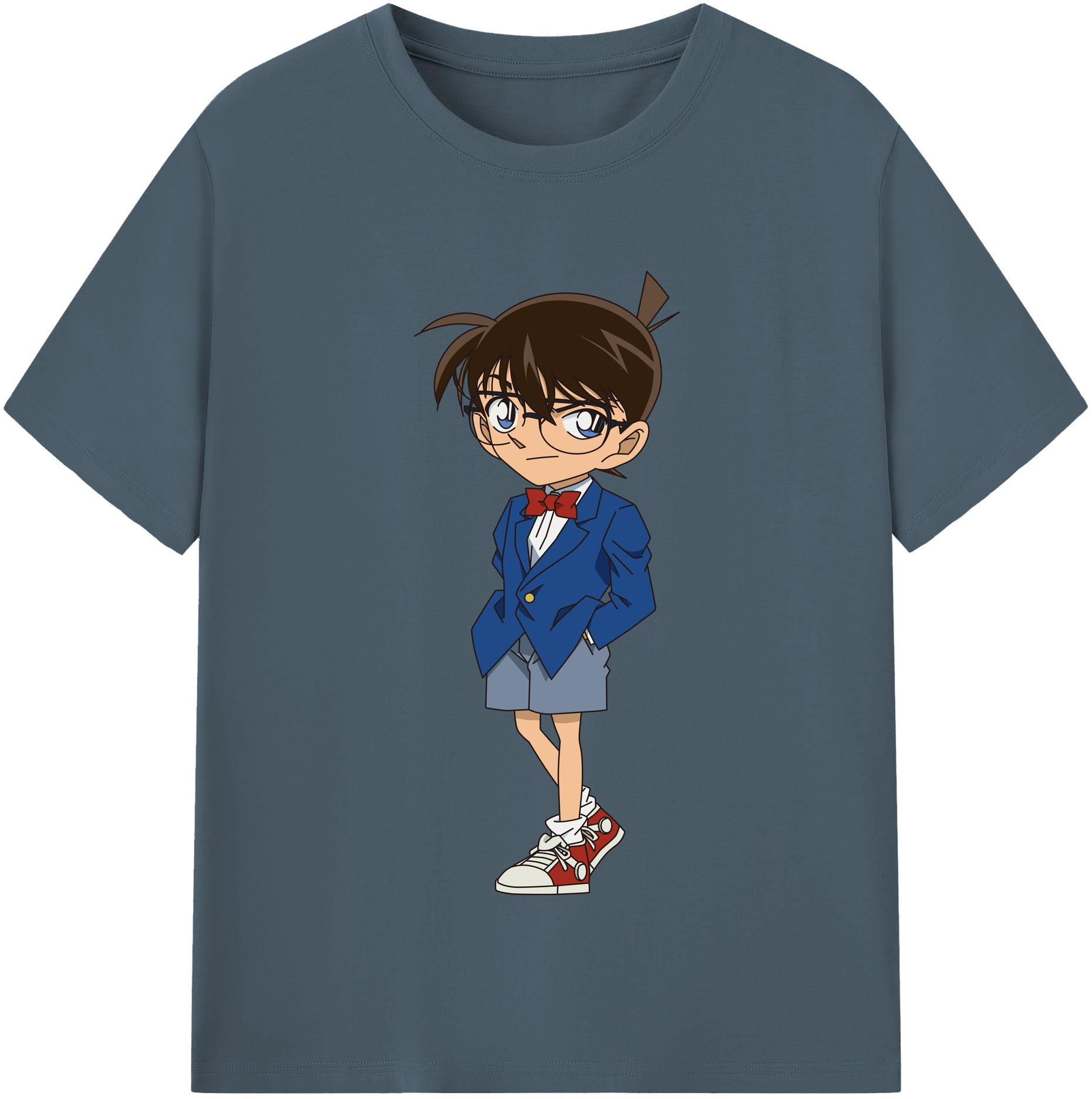 （画像用） 名探偵コナン 江戸川 コナン Detective Conan Conan Edogawa 綿100％半袖Tシャツ（フロントプリント）